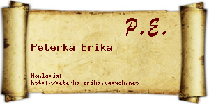Peterka Erika névjegykártya